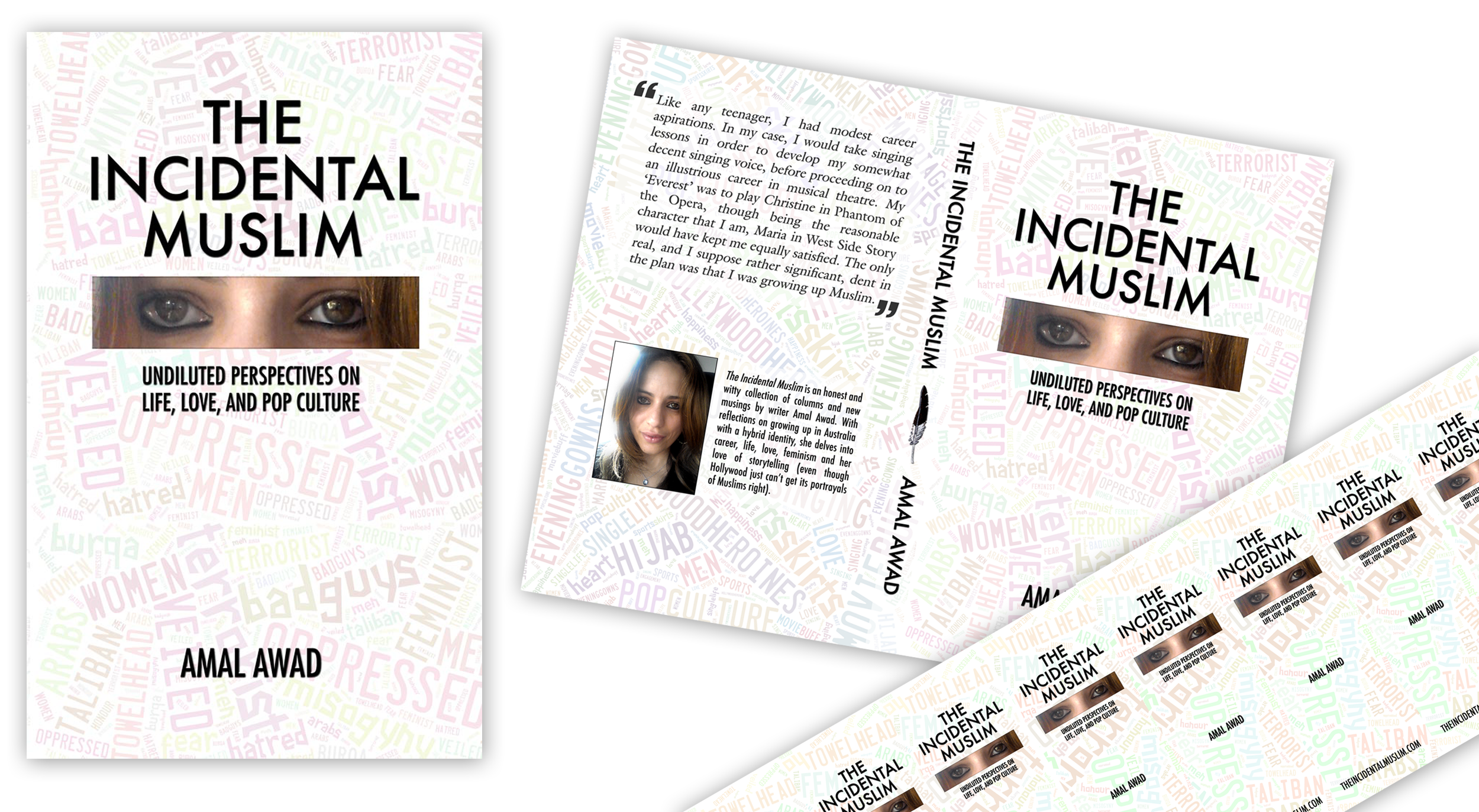 Amal Awad 'The Incidental Muslim' book cover and bookmarks