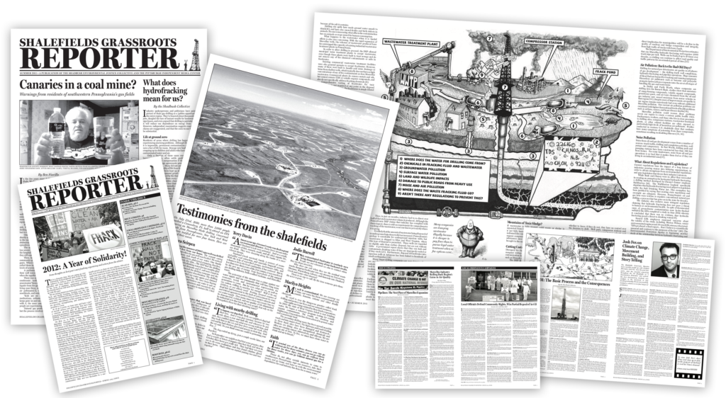 Shalefields Grassroots Reporter newspaper layout by nigelparry.net